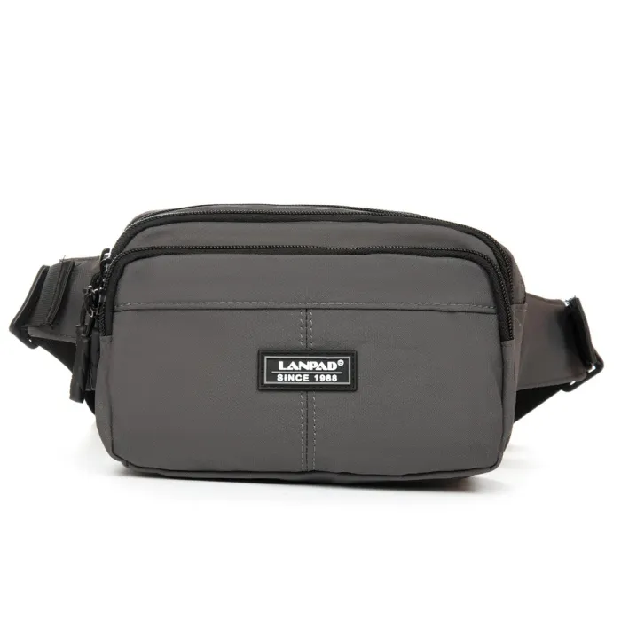 Сумка Мужская На пояс нейлон Lanpad A63749 grey