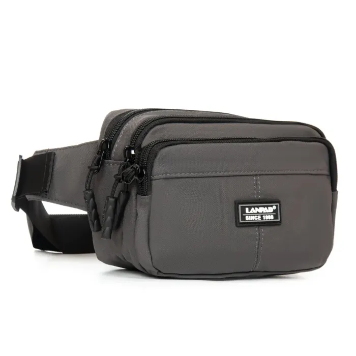 Сумка Мужская На пояс нейлон Lanpad A63749 grey