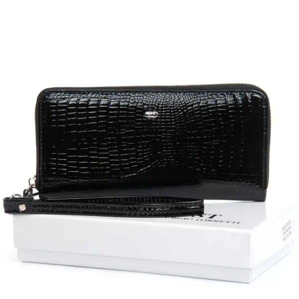 Кошелек LR Женский кожа-лак SERGIO TORRETTI FEW38 black