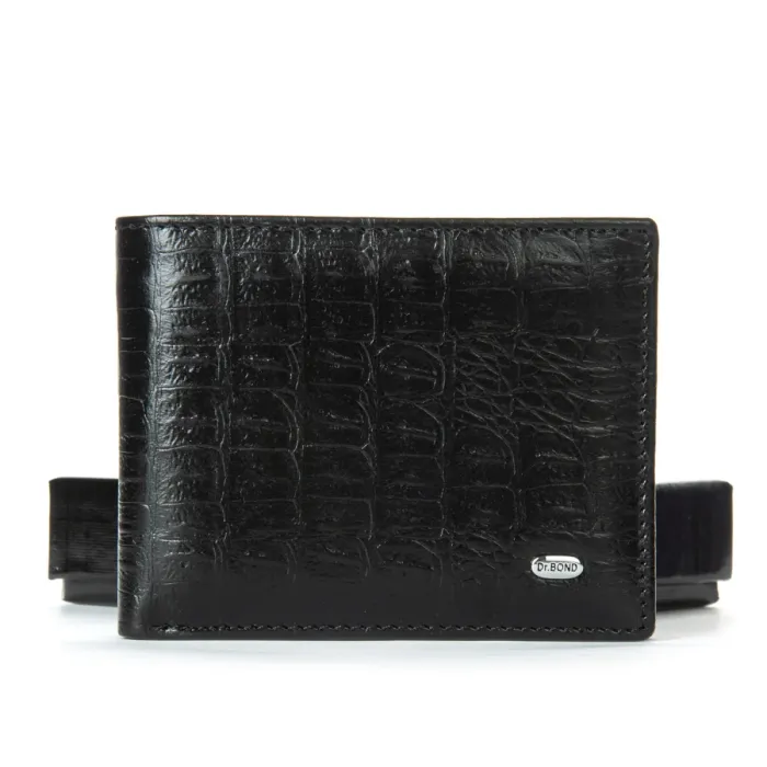 Кошелек Classic Мужской croco кожа DR. BOND MSM-8CR1 black