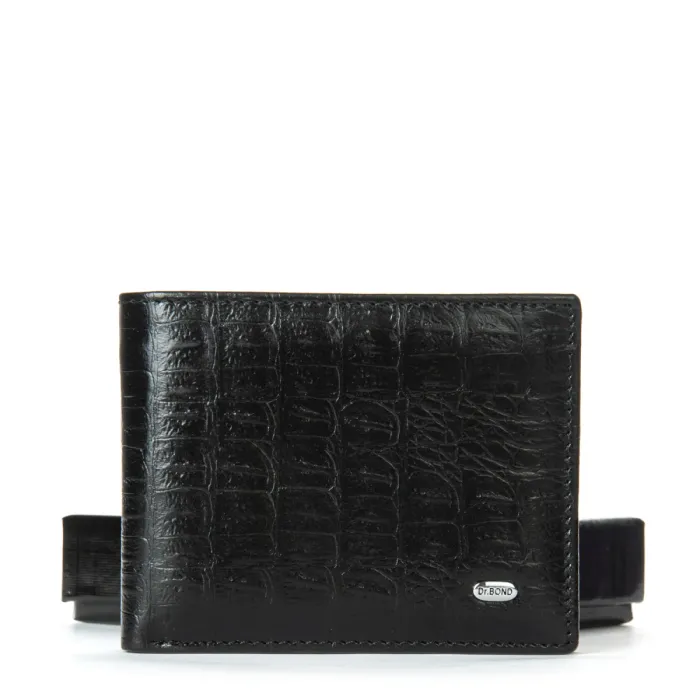 Кошелек Classic Мужской croco кожа DR. BOND MSM-8CR1 black