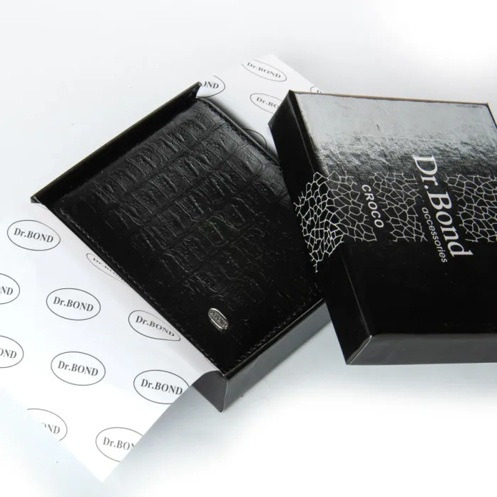 Кошелек Classic Мужской croco кожа DR. BOND MSM-8CR1 black