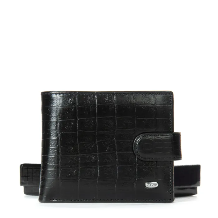 Кошелек Classic Мужской croco кожа DR. BOND M13-1CR1 black