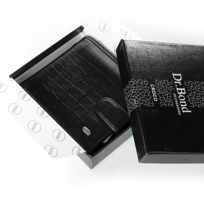Кошелек Classic Мужской croco кожа DR. BOND M13-1CR1 black