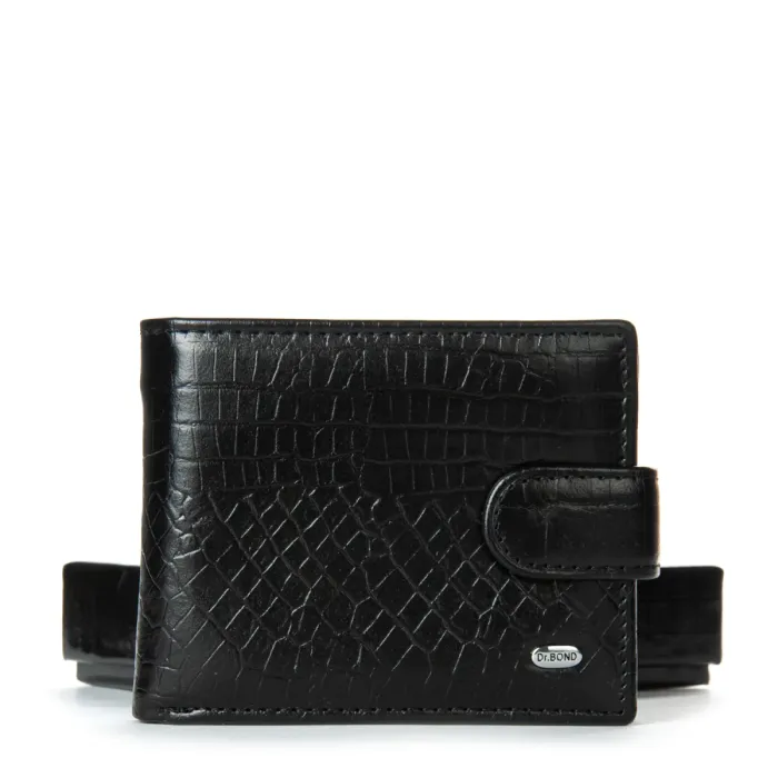 Кошелек Classic Мужской croco кожа DR. BOND M14CR1 black