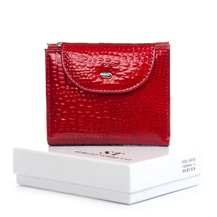 Кошелек LR Женский кожа-лак SERGIO TORRETTI FEW44-1 red