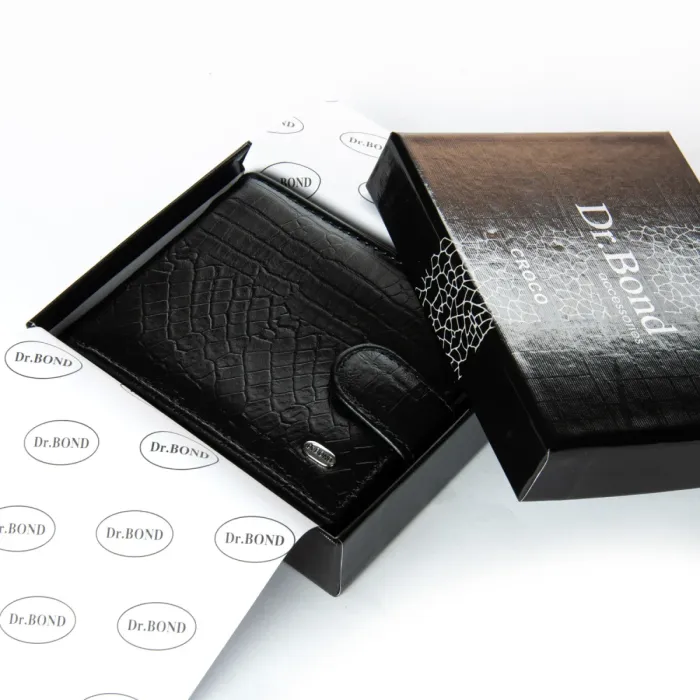 Кошелек Classic Мужской croco кожа DR. BOND M14CR1 black