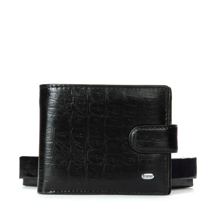 Кошелек Classic Мужской croco кожа DR. BOND M4CR1 black