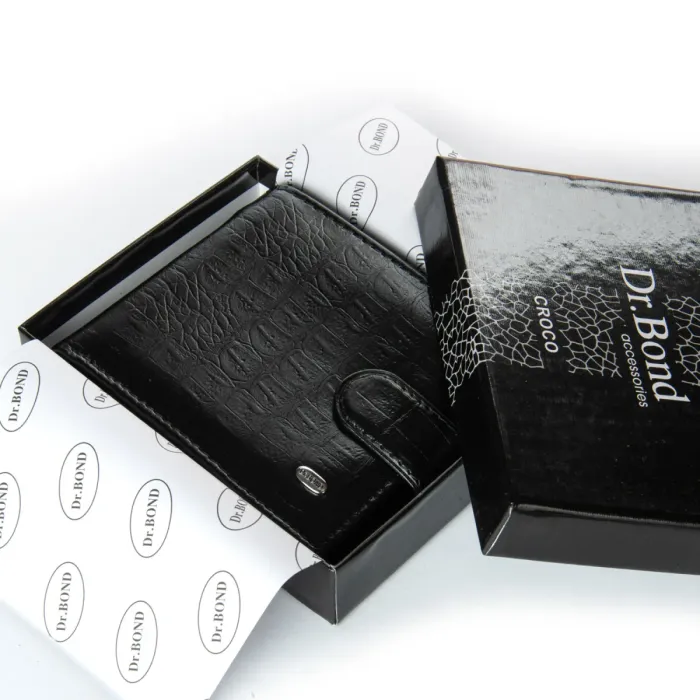 Кошелек Classic Мужской croco кожа DR. BOND M4CR1 black