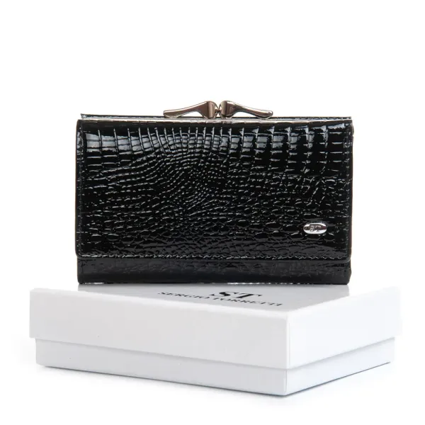 Кошелек LR Женский кожа-лак SERGIO TORRETTI FEW214 black