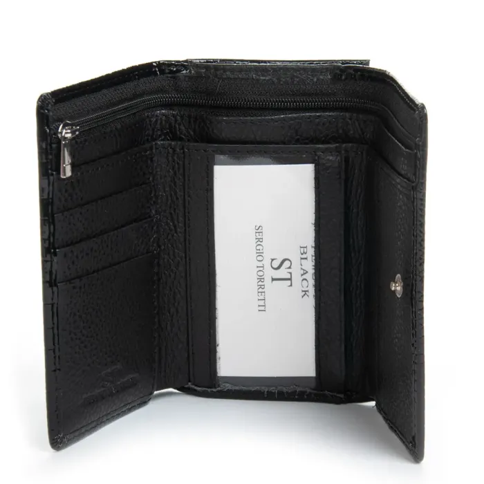 Кошелек LR Женский кожа-лак SERGIO TORRETTI FEW214 black