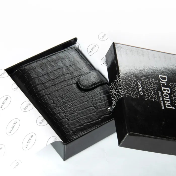 Кошелек Classic Мужской croco кожа DR. BOND M24CR1 black