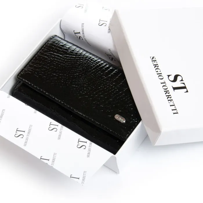 Кошелек LR Женский кожа-лак SERGIO TORRETTI FEW214 black