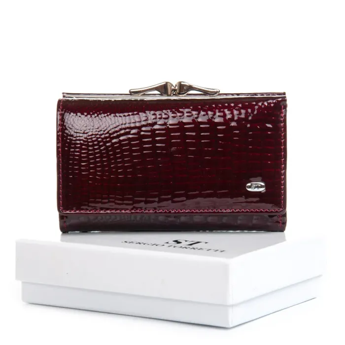 Кошелек LR Женский кожа-лак SERGIO TORRETTI FEW214 wine red