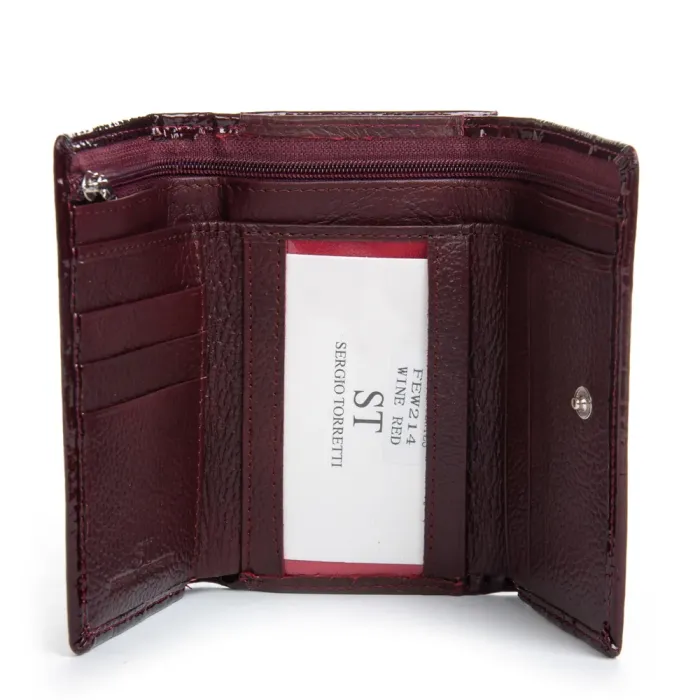 Кошелек LR Женский кожа-лак SERGIO TORRETTI FEW214 wine red