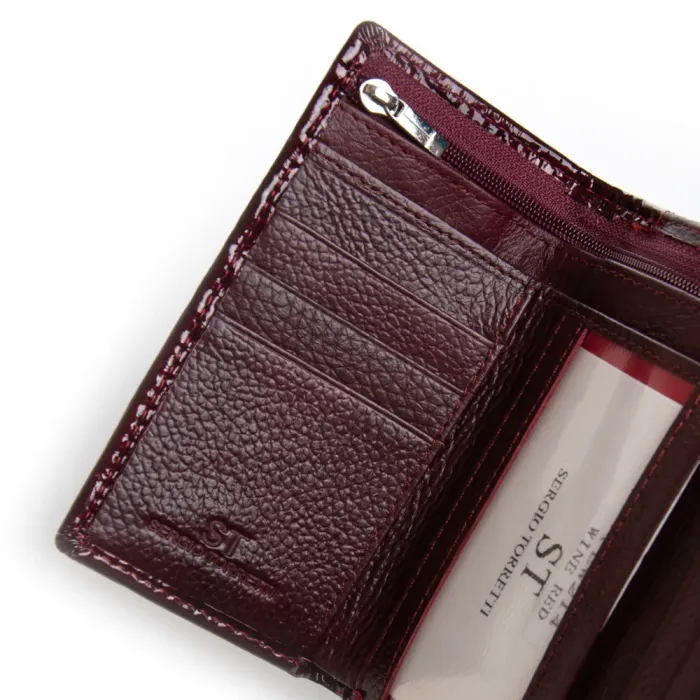 Кошелек LR Женский кожа-лак SERGIO TORRETTI FEW214 wine red