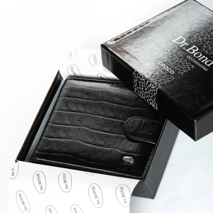 Кошелек Classic Мужской croco кожа DR. BOND MS-17CR1 black