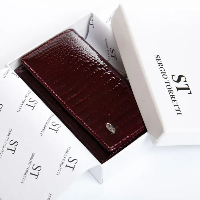 Кошелек LR Женский кожа-лак SERGIO TORRETTI FEW214 wine red