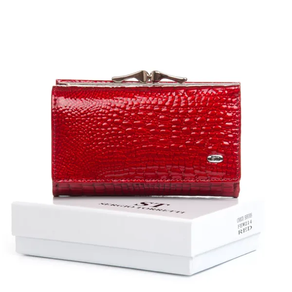 Кошелек LR Женский кожа-лак SERGIO TORRETTI FEW214 red