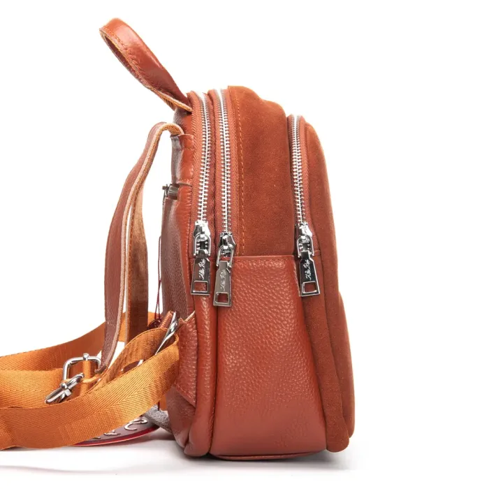 Сумка Женская Рюкзак замш ALEX RAI 2058 camel