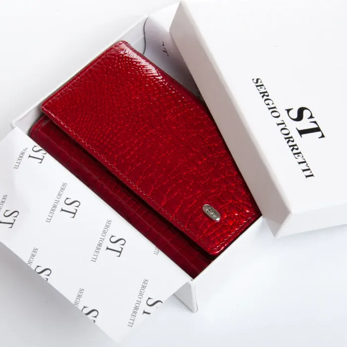 Кошелек LR Женский кожа-лак SERGIO TORRETTI FEW214 red