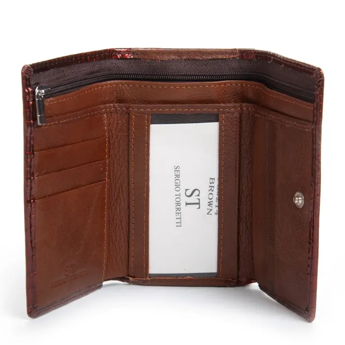 Кошелек LR Женский кожа-лак SERGIO TORRETTI FEW214 brown