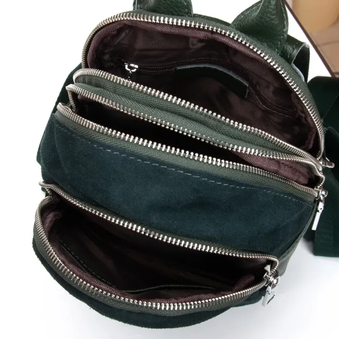 Сумка Женская Рюкзак замш ALEX RAI 2058 green