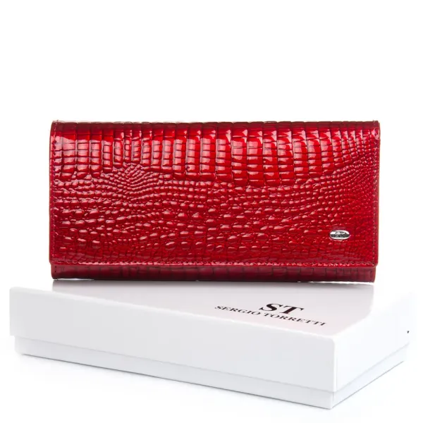 Кошелек LR Женский кожа-лак SERGIO TORRETTI FEW501 red