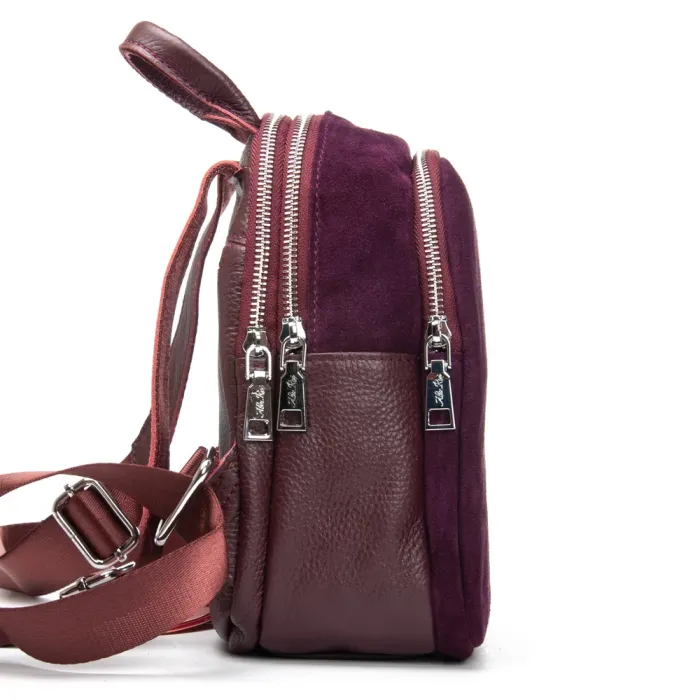 Сумка Женская Рюкзак замш ALEX RAI 2058 red