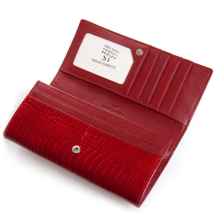 Кошелек LR Женский кожа-лак SERGIO TORRETTI FEW501 red