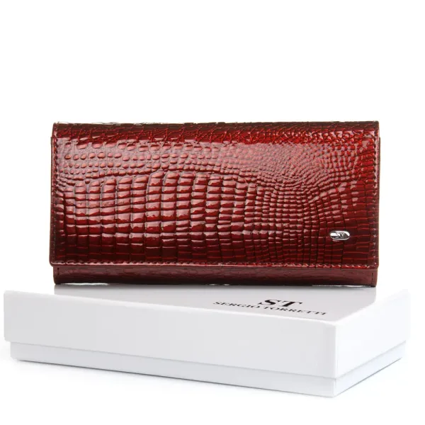 Кошелек LR Женский кожа-лак SERGIO TORRETTI FEW501 brown