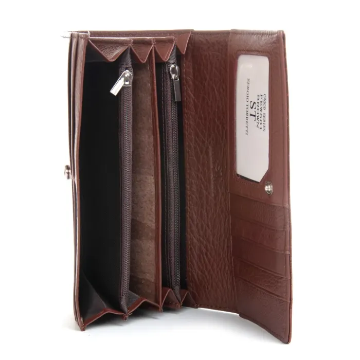 Кошелек LR Женский кожа-лак SERGIO TORRETTI FEW501 brown