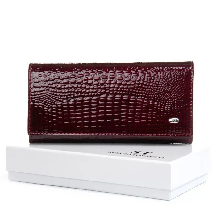 Кошелек LR Женский кожа-лак SERGIO TORRETTI FEW501 wine red