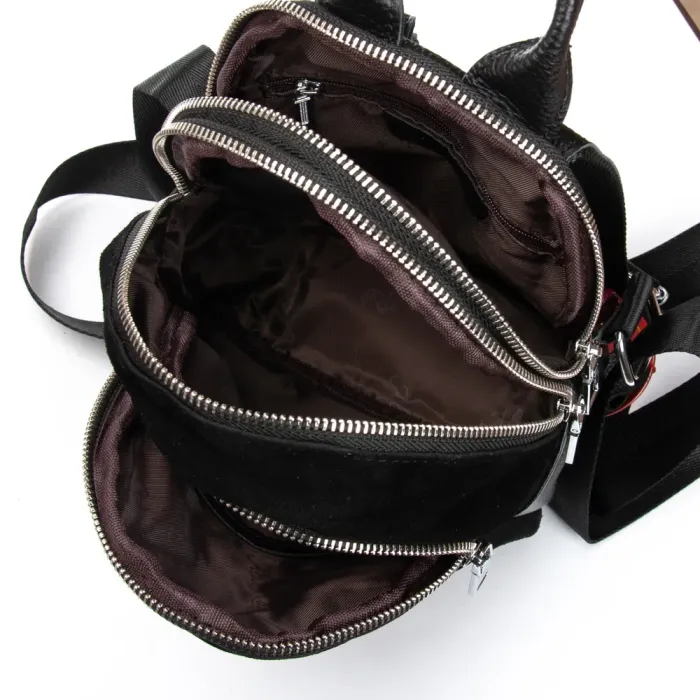 Сумка Женская Рюкзак замш ALEX RAI 2058 black