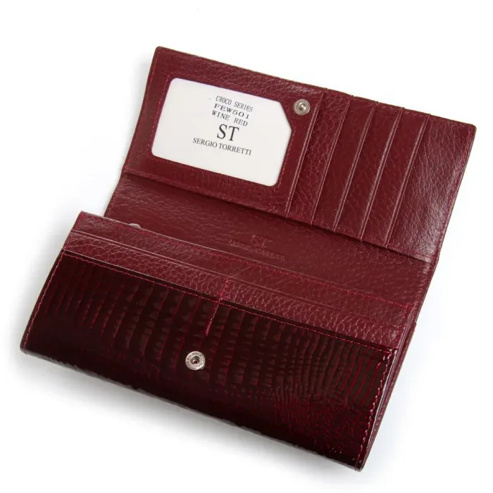 Кошелек LR Женский кожа-лак SERGIO TORRETTI FEW501 wine red