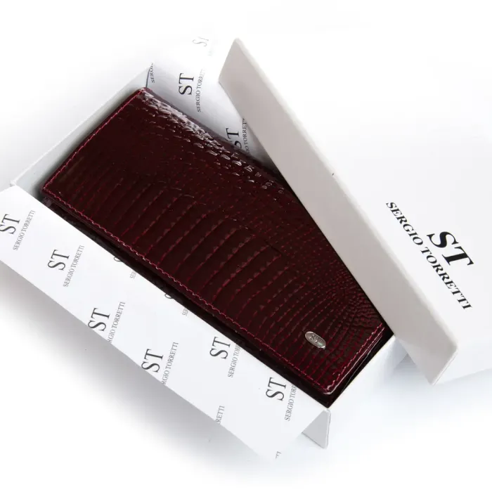 Кошелек LR Женский кожа-лак SERGIO TORRETTI FEW501 wine red
