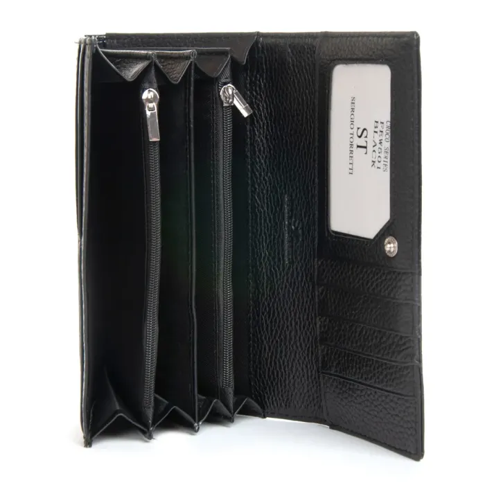 Кошелек LR Женский кожа-лак SERGIO TORRETTI FEW501 black