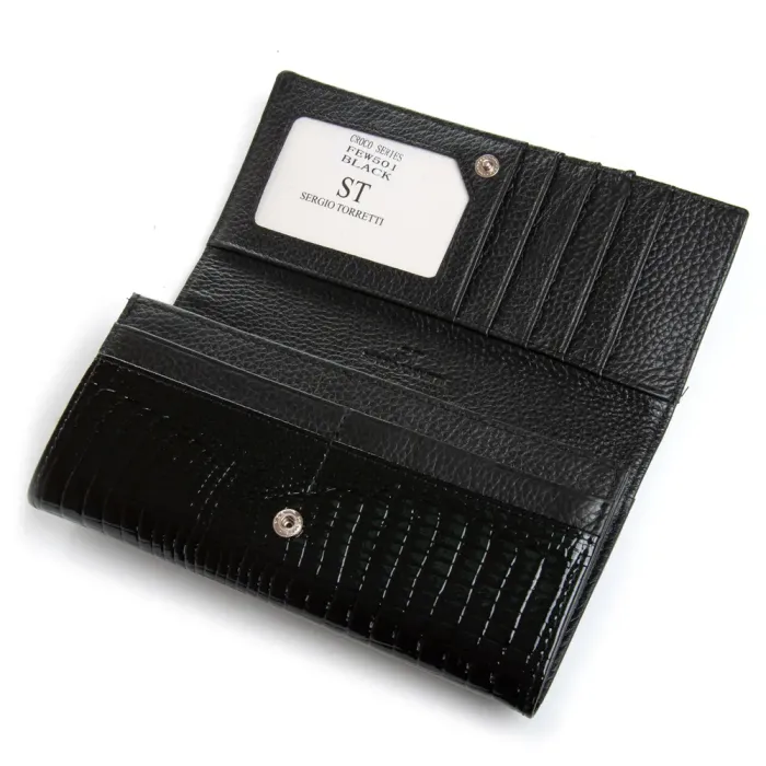 Кошелек LR Женский кожа-лак SERGIO TORRETTI FEW501 black