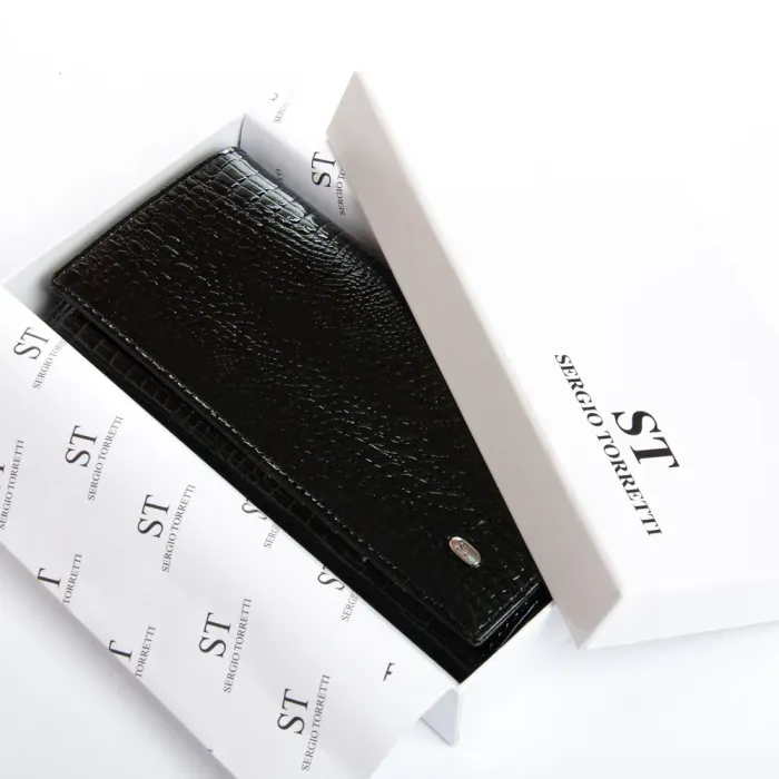 Кошелек LR Женский кожа-лак SERGIO TORRETTI FEW501 black