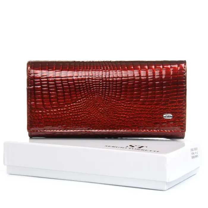 Кошелек LR Женский кожа-лак SERGIO TORRETTI FEW1-V-2 brown