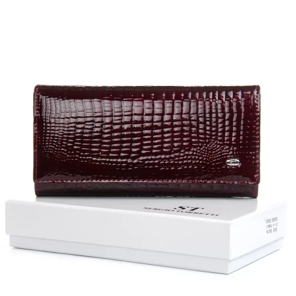Кошелек LR Женский кожа-лак SERGIO TORRETTI FEW1-V-2 wine red