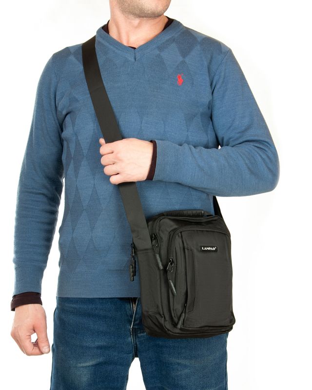 Сумка Мужская Планшет нейлон Lanpad 25019 black