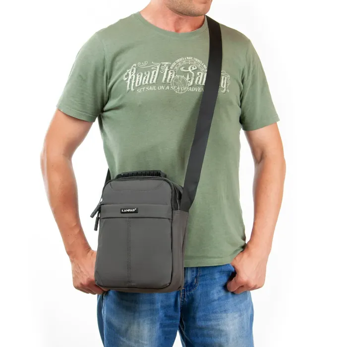 Сумка Мужская Планшет нейлон Lanpad 0935 grey бол