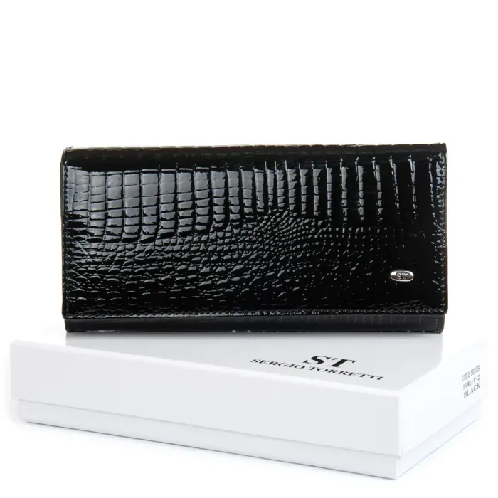 Кошелек LR Женский кожа-лак SERGIO TORRETTI FEW1-V-2 black