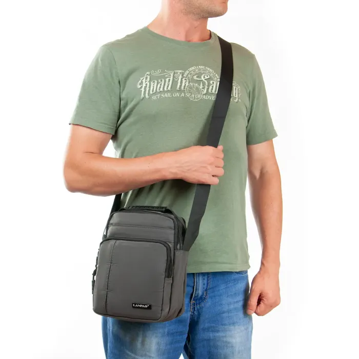 Сумка Мужская Планшет нейлон Lanpad 0939 grey бол