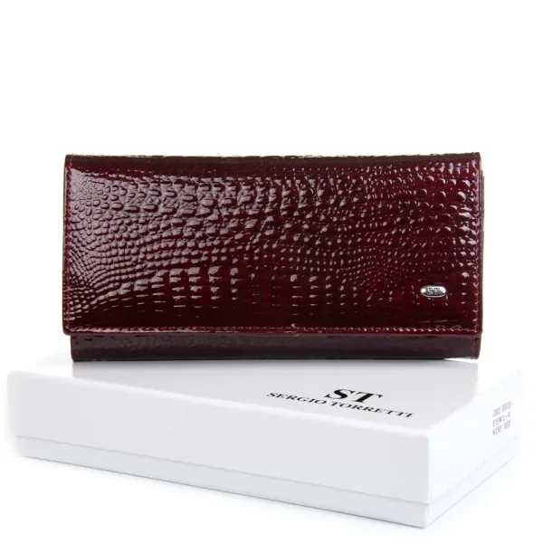 Кошелек LR Женский кожа-лак SERGIO TORRETTI FEW1-V wine red