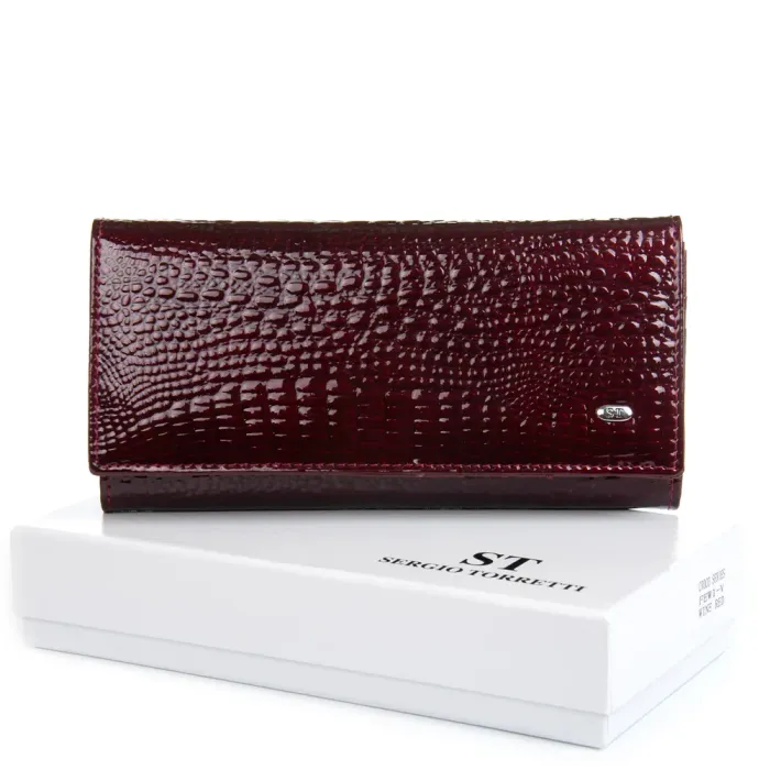 Кошелек LR Женский кожа-лак SERGIO TORRETTI FEW1-V wine red