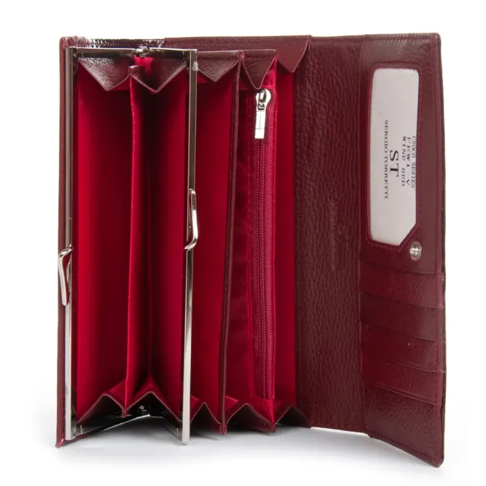 Кошелек LR Женский кожа-лак SERGIO TORRETTI FEW1-V wine red