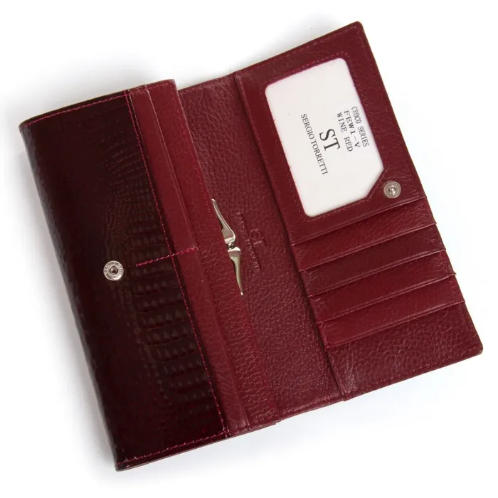 Кошелек LR Женский кожа-лак SERGIO TORRETTI FEW1-V wine red