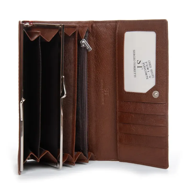 Кошелек LR Женский кожа-лак SERGIO TORRETTI FEW1-V brown